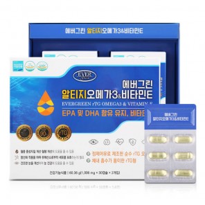 에버그린 알티지오메가3&비타민E (1,006mg x 30캡슐 x 2개입)